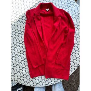 J.Crew Factory Red Cotton Sweater Blazer Size L 100% Cotton